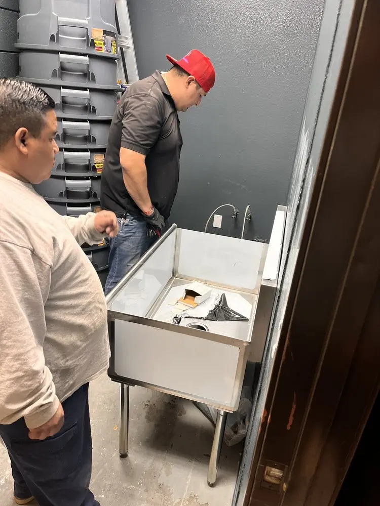 Commercial plumbing and sink installation in Durham